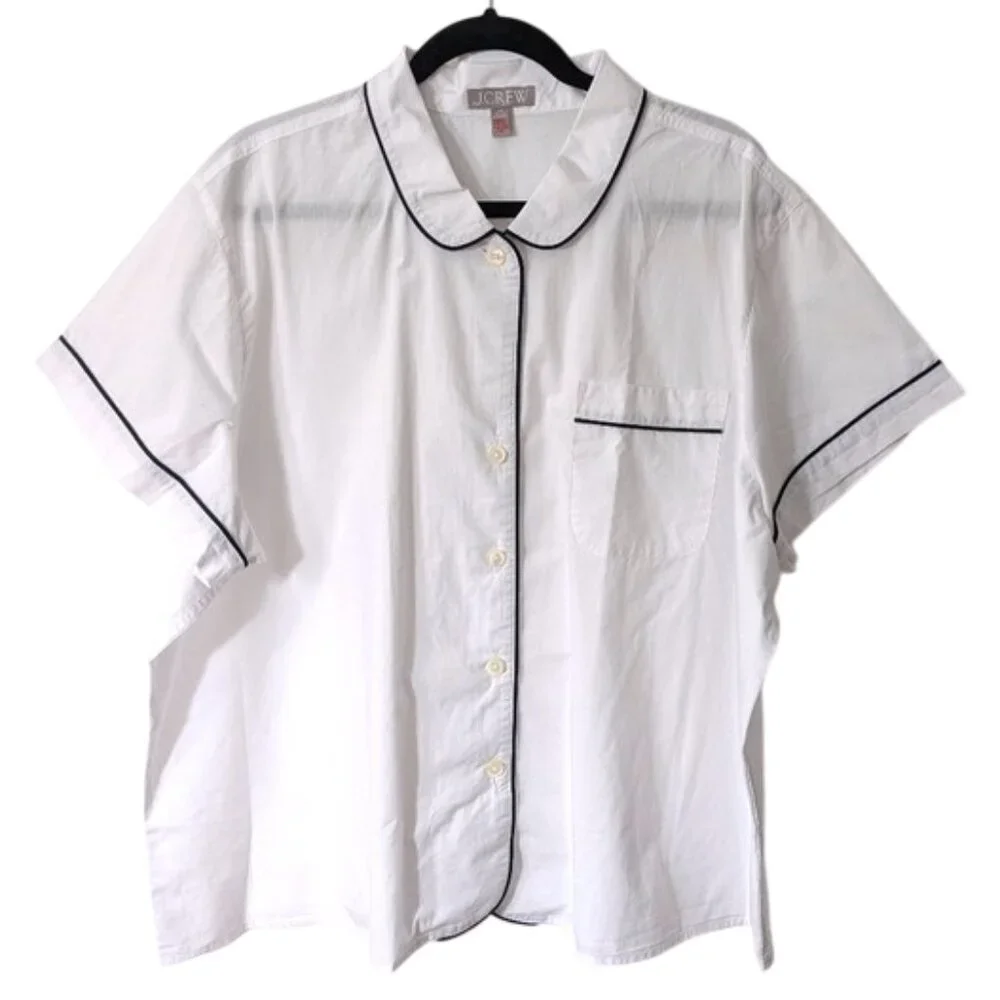 J. Crew End-on-end Cotton Long-sleeve‎ Pajama Set 3X